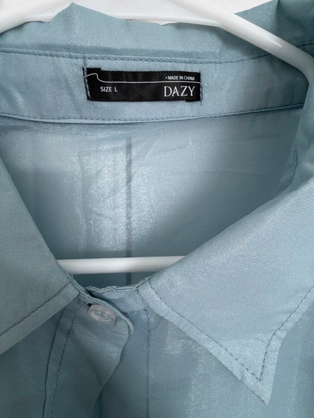 Women’s Sheet Light Blue Button-Up Shirt
